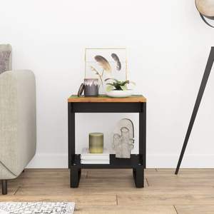 Tavolino da caffè multicolore in legno massello di recupero e metallo ingegnerizzato - Product Image 3