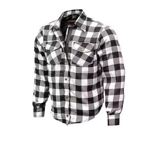 Custom CE Armored Motorcycle <b>Flannel</b> Riding Shirt Summer Breathable Windproof Anti-UV Flame-Retardant % Cotton Reinforced - Product Image 2
