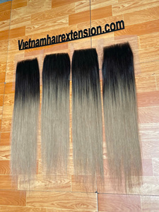 Extensions de cheveux Ombré avec closure frontale en dentelle, 100% cheveux vierges Remy d'origine vietnamienne - Product Image 2