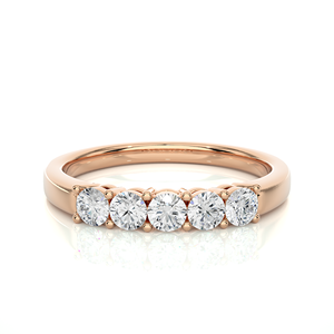 Bague en diamant taille ronde 0,51 carat, bague en diamant naturel avec 5 pierres de diamant, bijoux fins en diamant d'Inde - Product Image 1
