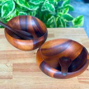Ensemble de bols en bois sculptés à la main - Bols rustiques pour soupe et céréales, compatibles lave-vaisselle, bols de cuisine - Product Image 6