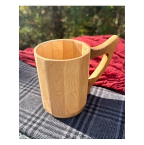 Eco Friendly Wooden Coffee Mug Handmade Solid Wood Cup Natural Finish Rustic Drinking Mug for Tea Coffee Juice - Product Image 1