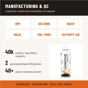OEM/ODM ผลิตภัณฑ์เสริมอาหารแอล-คาร์นิทีนชนิดน้ำ 3000 มก. ปริมาณ 473 มล. สำหรับนักกีฬา ช่วยเพิ่มพลังงาน รับผลิตภายใต้แบรนด์ของคุณเอง - Product Image 6