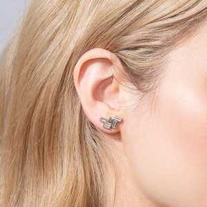 Pendientes de Diamantes Cultivados en Laboratorio, Modernos, Geométricos, Minimalistas, Arquitectónicos, Oro de 14K, Corte Baguette, para Uso Diario de Mujeres, Venta al Por Mayor - Product Image 6