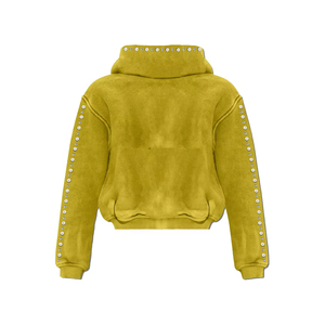 Sudadera con capucha extragrande de algodón 100% con pedrería y lavado ácido para hombre, con cremallera y estampado personalizado, estilo boxy y efecto desgastado. - Product Image 4