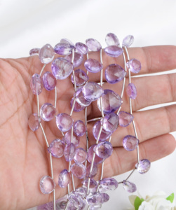 Cuentas facetadas de amatista natural de 8 pulgadas, cuentas facetadas de amatista natural para la elaboración de joyería fina, piedra preciosa - Product Image 4