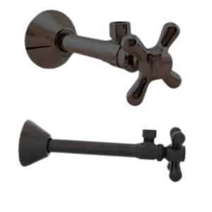 วาล์วปิด-เปิดน้ำแบบมุม รุ่น VAB0044 ทำจากทองเหลือง ดีไซน์ทันสมัย พร้อมมือจับแบบกากบาท ติดตั้งแบบเกลียว สำหรับใช้ในห้องน้ำ/ห้องครัว - Product Image 1