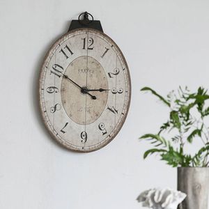 Orologio da parete ovale bianco antico 18 \ "X 29 \" orologio decorativo tradizionale Vintage per la casa - Product Image 5