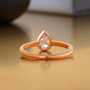 Anillo de Oro Sólido de 14K con Diamante Cultivado en Laboratorio de 0.56 CT, Corte Pera, Claridad VVS1, Solitario para Compromiso, Joyería Fina - Product Image 4
