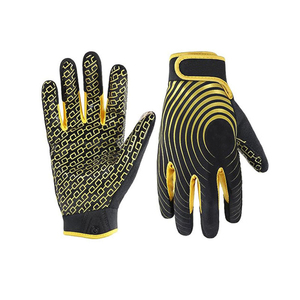 Guantes de Fútbol Americano Negros y Amarillos Antideslizantes Ligeros Ajustables con Cierre de Velcro Guantes Deportivos con Agarre para Fútbol Americano - Product Image 3