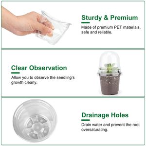 30 pz vaso di partenza per semi di fiori per animali domestici vaso per vivaio contenitore con cupola e fori di drenaggio - Product Image 2