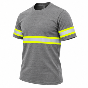 Camiseta de Seguridad de Alta Visibilidad con Logotipo Personalizado, Camiseta de Trabajo Reflectante de Manga Corta, Camiseta Reflectante Personalizada para Hombre - Product Image 5