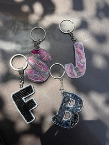 Hot Selling Stylish Layered Alphabet Design <b>Initial</b> Letter Keychain Custom Color Options Fabric Adjustable Craftsmanship - Product Image 5