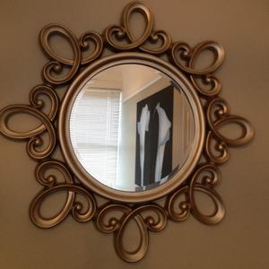 Espejo de pared con diseño Leave, decoración para el hogar, diseño clásico y moderno para interiores, espejo con múltiples acabados. - Product Image 1