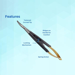 Instrumentos Altomme, Portaagujas Micro Castroviejo Manual, Punta Curva 5.5, Herramienta de Sutura Quirúrgica de Precisión, Microcirugía Delicada - Product Image 5