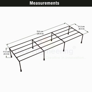 Japanese Style Light <b>Weight</b> Metal Plant <b>Stand</b> Set of 4 | Anti-Rust Iron Planter Holder for Balcony & Indoor Desktop Use - Product Image 3