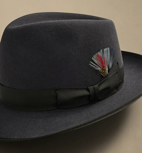 Chapeau Fedora Noir 100% Polyester Unisexe à Large Bord, Formel et Décontracté, Accessoire Adulte avec Ruban, Quatre Saisons, 56-58CM, Broderie à la Main - Product Image 2