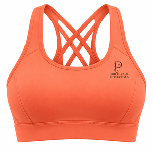 Soutien-gorge de sport pour femme, service OEM, compression respirante, écologique, personnalisable, soutien moyen frontal, pour fitness et gym, vente en gros - Product Image 2
