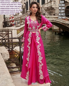 Elira Glam Traditional Chinnon Silk Lehenga Choli Set with Quick Dry Feature for <b>Women's</b> Party & <b>Wedding</b> Floor-Length - Product Image 2