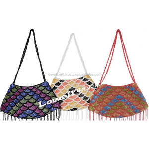 Elegante Bolso de Mano con Cuentas Hecho a Mano para Damas, Bolso de Diseño con Cuentas, Bolso de Mano de Lujo con Trabajo Artesanal de Cuentas, Bolso de Mano para la Noche - Product Image 3