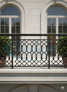 Barandilla de Balcón Moderna de Hierro Fundido Resistente, Molde de Fundición en Arena, Acabado Superpulido, Tamaño Personalizado - Product Image 2