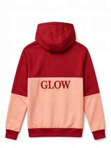 Unisex <b>Burgundy</b> Peach Solid Winter Polyester Breathable <b>Hoodie</b> Sweatpants Set Drawstring Pocket Tracksuit Outfit - Product Image 3
