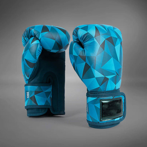 Guantes de Boxeo Dawnforce con Patrón Geométrico Azul, 12oz, Cuero PU, Cierre de Gancho y Bucle, Ligeros, Transpirables, Dedos Completos, Unisex - Product Image 4