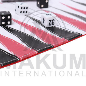 Ensemble de backgammon en cuir de luxe, portable, avec pochette zippée, cadeau haut de gamme pour adultes, jeu de backgammon - Product Image 3