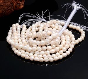 ไข่มุกน้ำจืดธรรมชาติทรงหยดน้ำ ขนาด 9-10 มม. สีขาว ไข่มุกบาร็อคแท้ สำหรับทำเครื่องประดับ ขายส่ง จำนวนมาก ความยาว 15 นิ้ว - Product Image 1