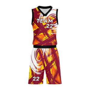 Conjunto de Uniforme de Baloncesto Sublimado, Unisex para Adultos, Transpirable, de Poliéster, Cuello en V, Sin Mangas, Corte Atlético - Product Image 2