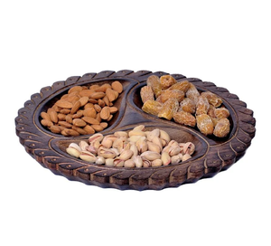 Bandeja de madera para frutos secos, la más vendida, con compartimentos, plato de acacia para frutos secos, diseño rústico para fiestas, bandeja decorativa para frutas y nueces - Product Image 2