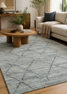 Tapis Jaipur Rugs PKPL-07 noué à la main en polyester gris glacier/bleu marine rectangulaire - Product Image 1