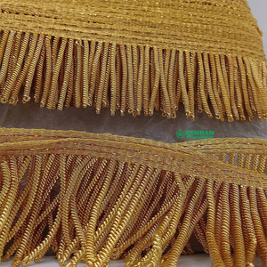 พู่ห้อยตกแต่งขอบเส้นลวดทองคำแท่งแบบขายส่ง กว้าง 10 ซม. สำหรับชุดวงโยธวาทิต พู่ทองคำบิดเกลียว - Product Image 6