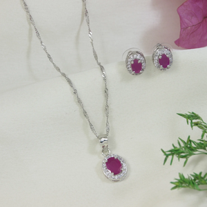 Conjunto de Collar y Pendientes de Moda con Baño de Plata y Circonitas Cúbicas en Forma de Lágrima, Estilo Diamante Americano, para Mujer, Joyería de Compromiso y Novia - Product Image 1