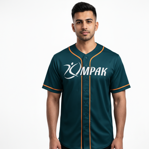 Camiseta deportiva de béisbol personalizada con tela de sublimación duradera y estilo atlético moderno - Product Image 1