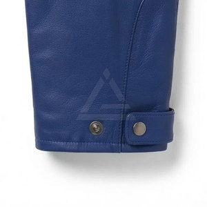 Pantalones Cargo de Cuero Azul para Hombre con Bolsillos Laterales Grandes, Bolsillos Traseros en las Piernas y Diseño Sencillo para Uso Diario Informal - Product Image 3