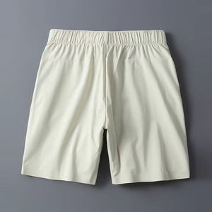 Pantalones cortos Bermuda de algodón Oxford de color sólido para hombre con cierre de botones y bolsillos laterales, diseño casual de cintura media - Product Image 2