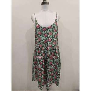 ชุดเดรสลำลองลายดอกไม้สไตล์โบฮีเมียนสำหรับผู้หญิง สายเดี่ยวทรงหลวม ชุดมินิเดรสฤดูร้อน - Product Image 4