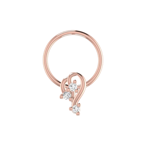 AJRETAIL Bijou de piercing en or 14 carats, design tourbillon serein, diamant naturel 0,036 ct, clou de nez - Product Image 2
