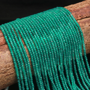 Cuentas de Rondelle facetadas de ónix verde Natural de 3-4 MM para hacer joyas, gemas de ónix verde, piedras preciosas sueltas - Product Image 4