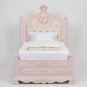 Mini Cuna para Bebé, Color Rosa Pálido, Madera de Caoba Maciza Tallada, Hecha en Indonesia, Personalizada wt97 - Product Image 1