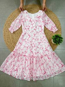 Vestido Floral Delight para el Día a Día, Vestido con Volantes y Estampado Floral para Mujer, Vestido Cómodo para Uso Diario, Vestido para Vacaciones - Product Image 1