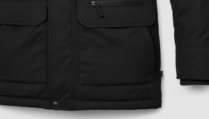 Custom Men Winter Black <b>Parka</b> <b>Jacket</b> with Faux Fur Hood <b>Waterproof</b> Insulated Outdoor Padded Warm Puffer Coat for Mens - Product Image 6