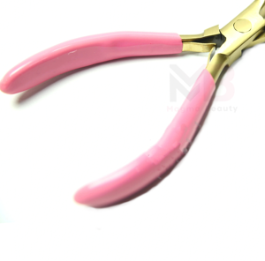 eft Hair <b>Extension</b> Plier Set Micro Ring <b>Beads</b> Remover Applicator Opener Plier Pink Handles Metal Construction - Product Image 4
