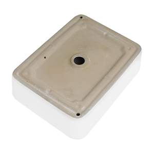 Moderno Lavabo Rectangular de Cerámica Blanca con Grifo, Lavabo Artístico de 19x15 Pulgadas y Grifo Monomando Cromado - Product Image 4