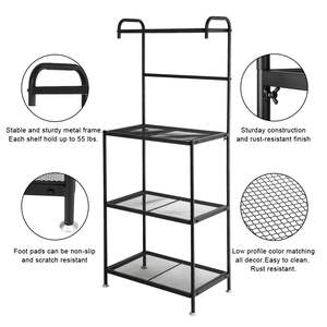 4-Tier Metal Baker's Rack Organizer Stand Kitchen <b>Microwave</b> Cart <b>Storage</b> Countertop for Dorm <b>Storage</b> Holders & Racks - Product Image 5