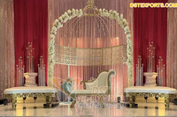 Portail métallique tendance pour la décoration de scène de mariage, dernier style, panneau de porte de coulisses de mariage, décoration de scène de mariage avec portail métallique
