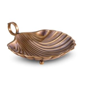 Plateau à bijoux en métal martelé doré avec décor de fleur de lotus, style asiatique - Product Image 3