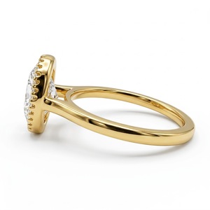 Anillo de Compromiso y Boda con Diamante Ovalado de 5 Quilates Cultivado en Laboratorio, Certificado por IGI, Oro Amarillo de 14K, Minimalista, Vintage, con Bisel Milgrain, Solitario - Product Image 2