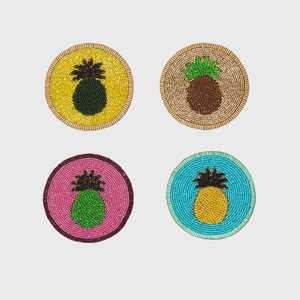 Elegant Colorful Handmade <b>Beaded</b> <b>Coaster</b> Set Decorative Cup Mats for Tea Coffee and Drinks At Best Price - Product Image 1